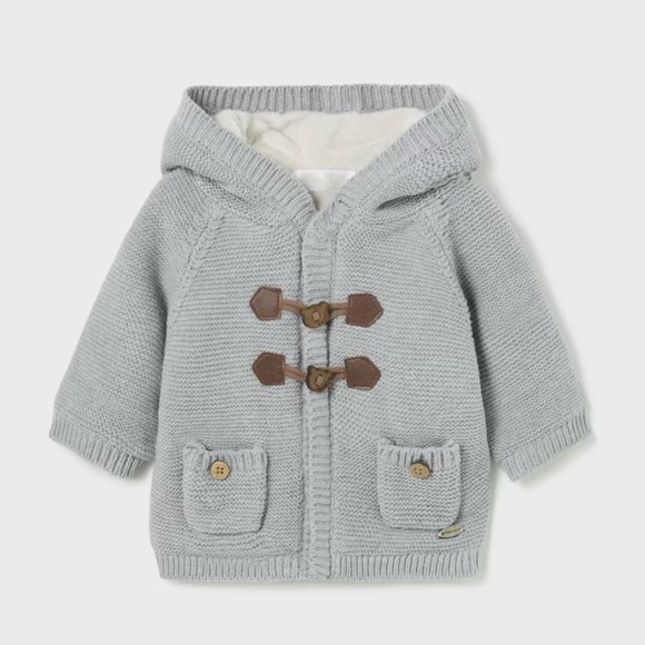 NWT! Mayoral Lined Cardigan / Pram Coat, Color Grey, Size 6-9M - Picture 7 of 8